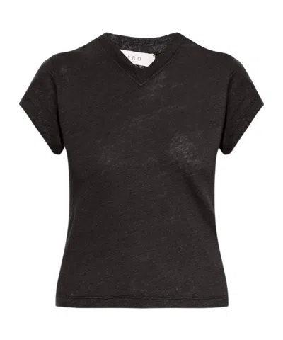 Iro Short-sleeved Knit Top In Black
