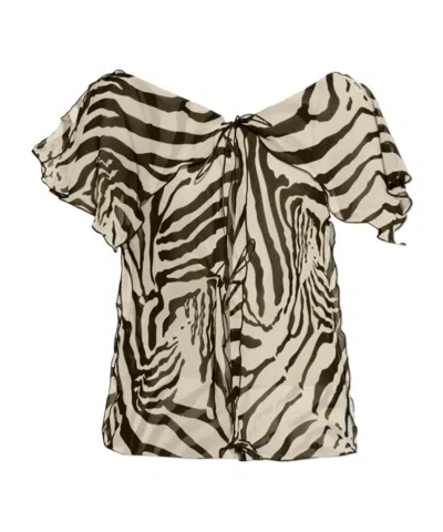 Iro Short-sleeved Top In Brown
