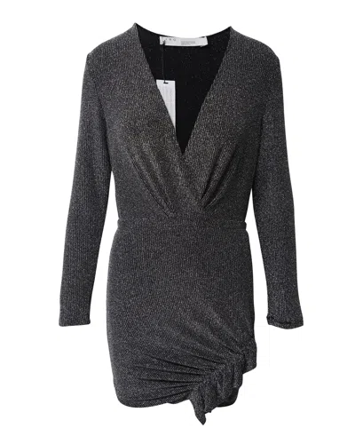 Iro Side Ruched Mini Dress In Silver Viscose