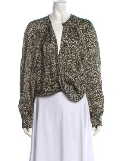 Pre-owned Iro Silk Animal Print Blouse In Multi