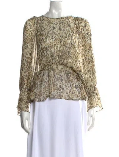 Pre-owned Iro Silk Animal Print Blouse In Neutral