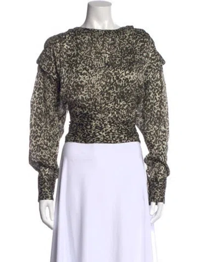 Pre-owned Iro Silk Animal Print Blouse W/ Tags In Neutral