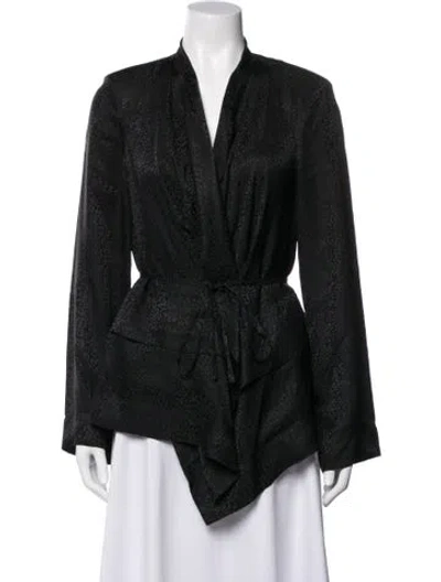 Pre-owned Iro Silk Animal Print Jacket In Black