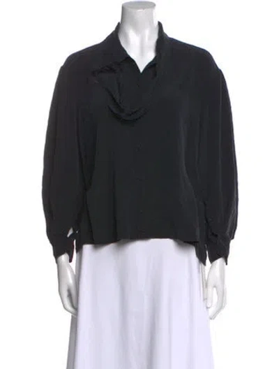 Pre-owned Iro Silk Cowl Neck Blouse In Black