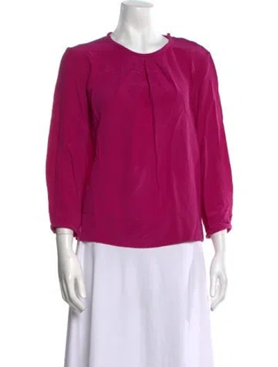 Pre-owned Iro Silk Crew Neck Blouse In Pink