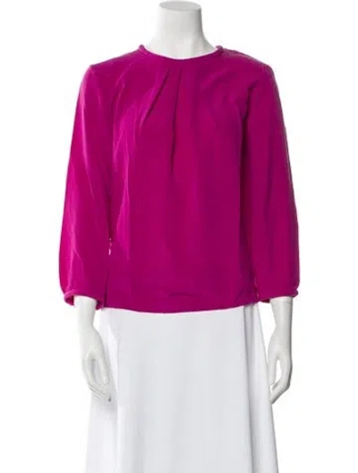 Pre-owned Iro Silk Crew Neck Blouse In Pink