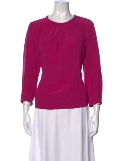 Pre-owned Iro Silk Crew Neck Blouse In Pink/purple