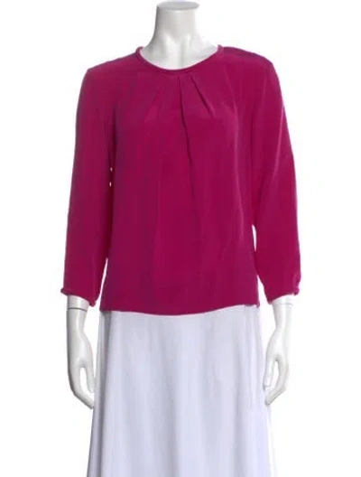 Pre-owned Iro Silk Crew Neck Blouse In Purple