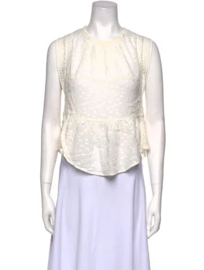 Pre-owned Iro Silk Crew Neck Crop Top In Neutral