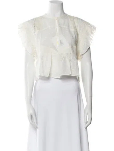 Pre-owned Iro Silk Crew Neck Crop Top W/ Tags In Neutral