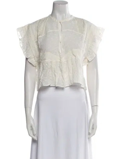 Pre-owned Iro Silk Crew Neck Crop Top W/ Tags In Neutral