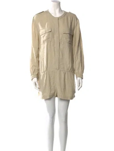 Pre-owned Iro Silk Crew Neck Romper In Neutral