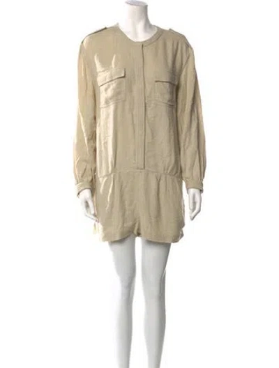 Pre-owned Iro Silk Crew Neck Romper In Neutrals