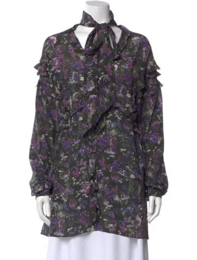 Pre-owned Iro Silk Floral Print Blouse In Multi