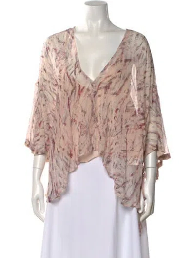 Pre-owned Iro Silk Floral Print Blouse In Neutral
