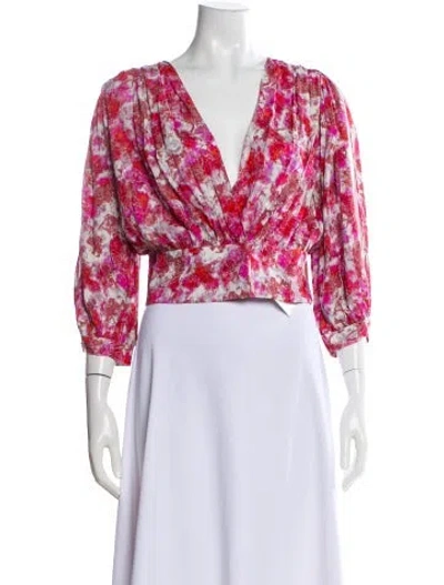 Pre-owned Iro Silk Floral Print Blouse In Pink