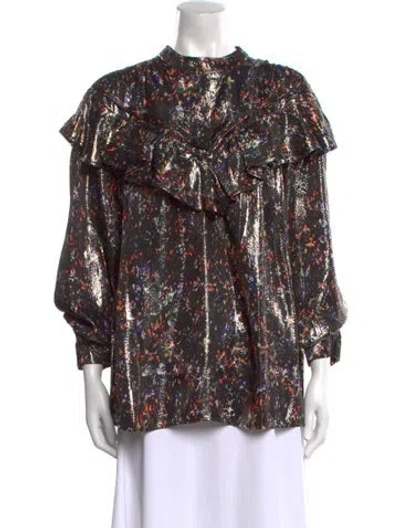 Pre-owned Iro Silk Floral Print Blouse W/ Tags In Multi