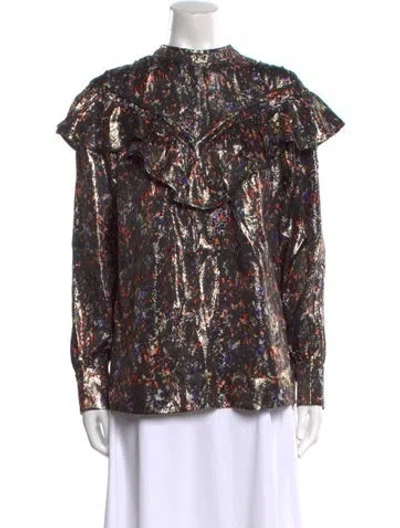 Pre-owned Iro Silk Floral Print Blouse W/ Tags In Multi