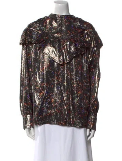 Pre-owned Iro Silk Floral Print Blouse W/ Tags In Multi