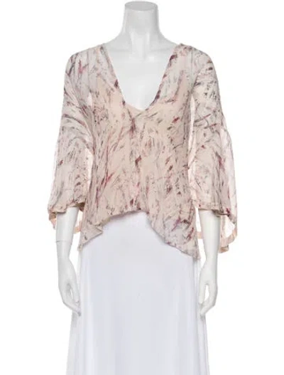 Pre-owned Iro Silk Floral Print Blouse W/ Tags In Pink