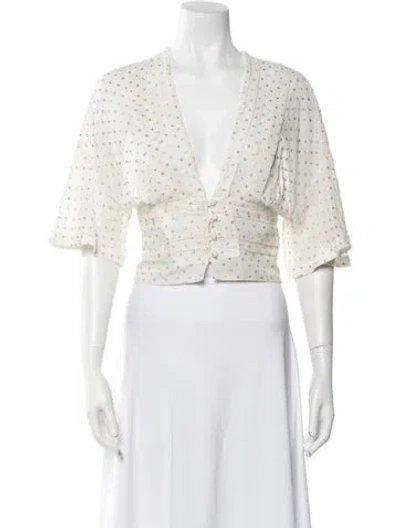 Pre-owned Iro Silk Floral Print Crop Top W/ Tags In Neutral