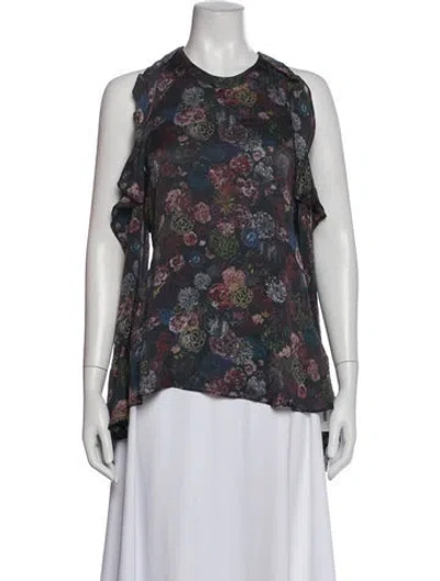 Pre-owned Iro Silk Floral Print Top In Multi