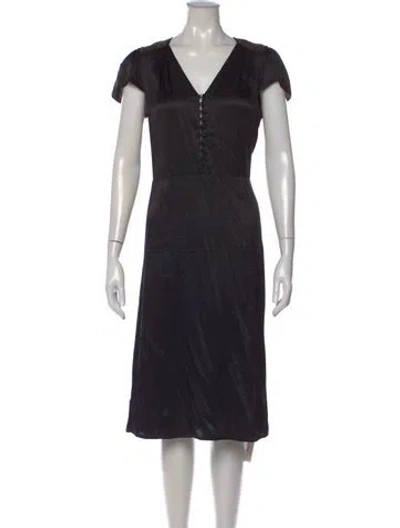 Pre-owned Iro Silk Knee-length Dress In Black