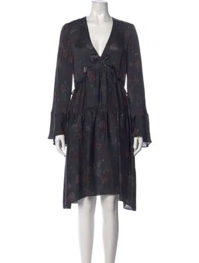 Pre-owned Iro Silk Knee-length Dress In Blue