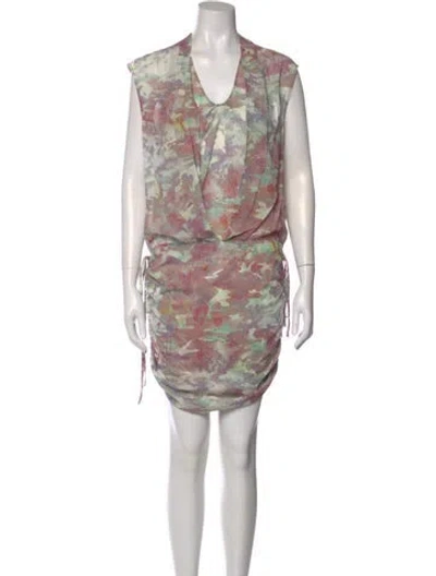Pre-owned Iro Silk Knee-length Dress In Green