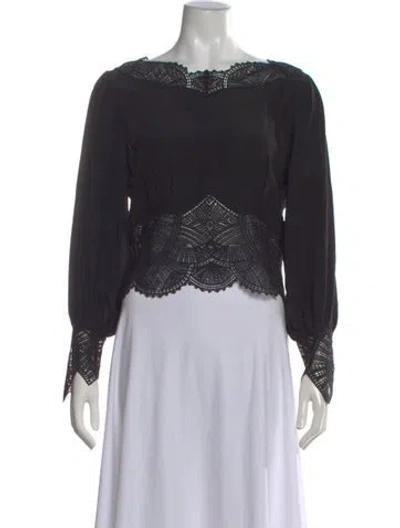 Pre-owned Iro Silk Lace Pattern Blouse In Black