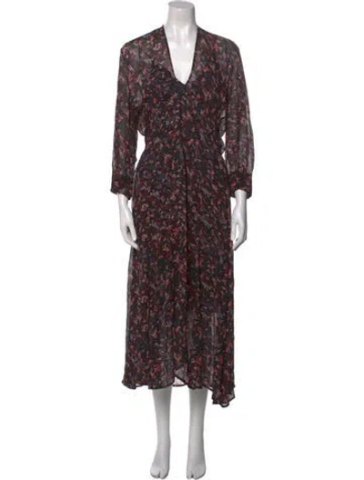 Pre-owned Iro Silk Long Dress In Black