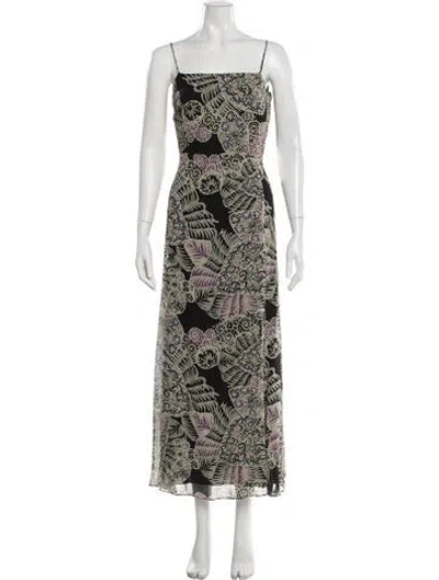 Pre-owned Iro Silk Long Dress In Black/neutrals