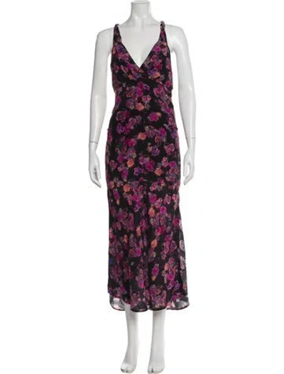Pre-owned Iro Silk Long Dress In Purple