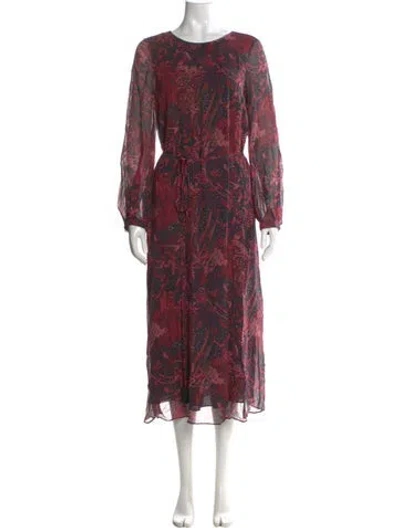 Pre-owned Iro Silk Long Dress In Red
