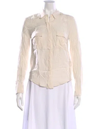 Pre-owned Iro Silk Long Sleeve Top In Neutral