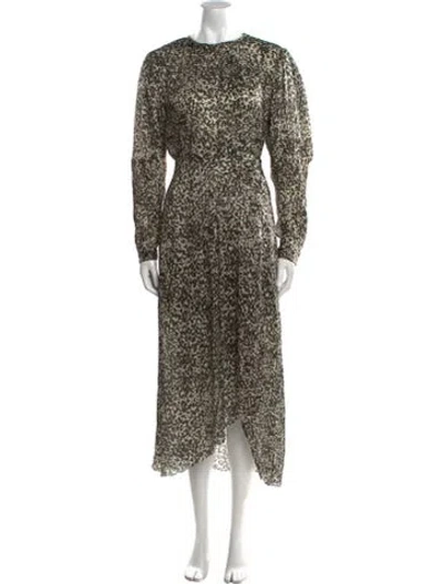 Pre-owned Iro Silk Midi Length Dress In Brown