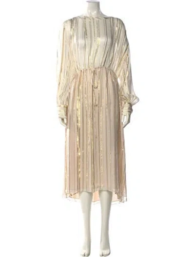 Pre-owned Iro Silk Midi Length Dress In Neutral