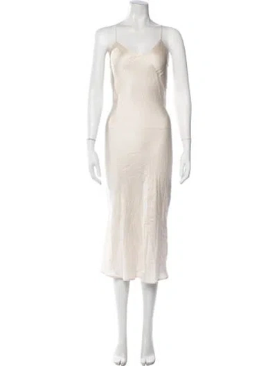 Pre-owned Iro Silk Midi Length Dress In Neutrals