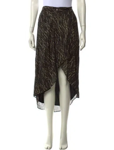 Pre-owned Iro Silk Midi Length Skirt In Black
