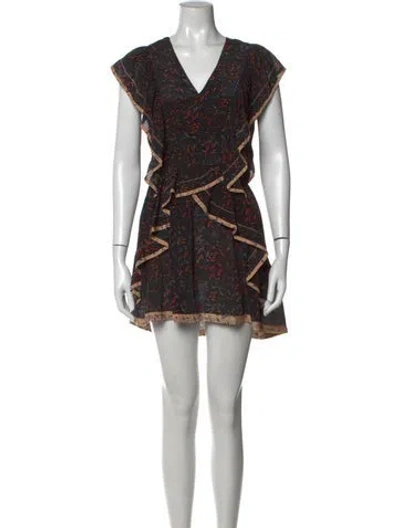 Pre-owned Iro Silk Mini Dress In Black