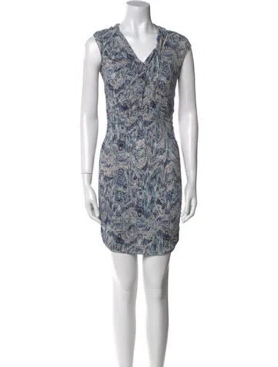 Pre-owned Iro Silk Mini Dress In Blue