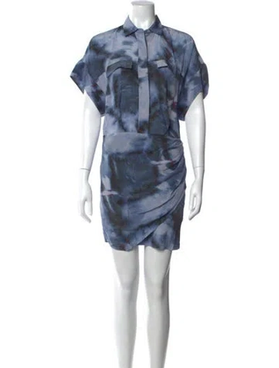 Pre-owned Iro Silk Mini Dress In Blue