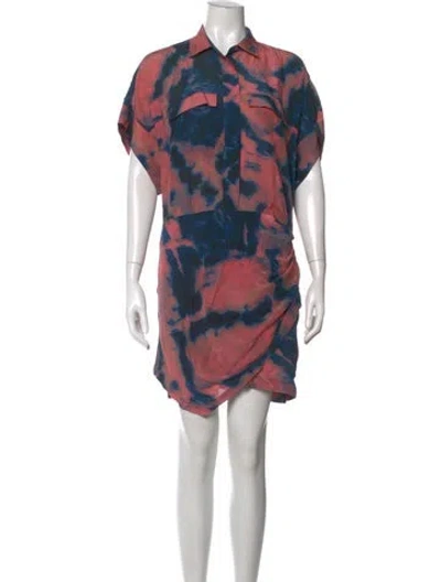 Pre-owned Iro Silk Mini Dress In Blue/orange