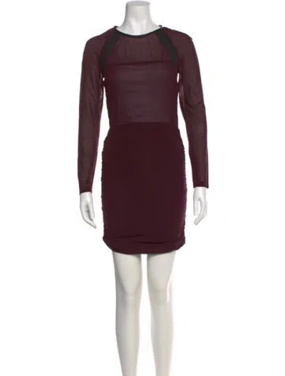 Pre-owned Iro Silk Mini Dress In Burgundy