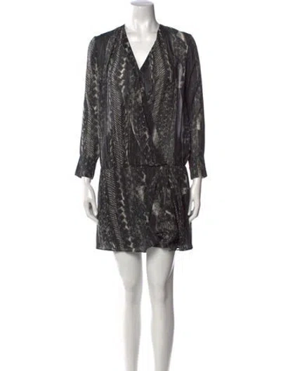 Pre-owned Iro Silk Mini Dress In Gray