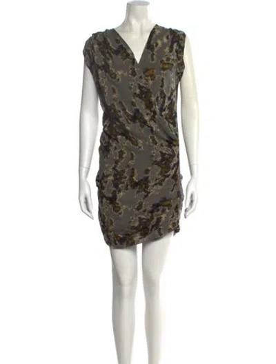 Pre-owned Iro Silk Mini Dress In Gray