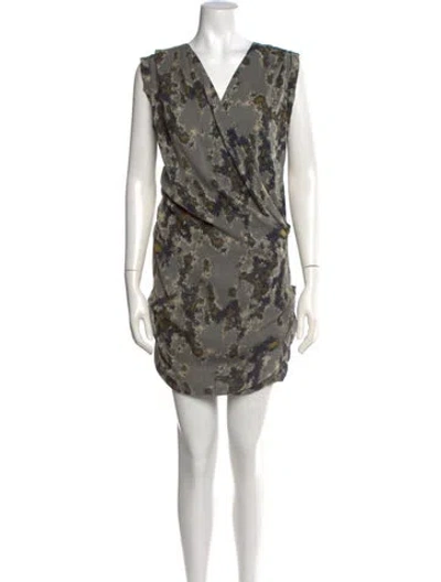 Pre-owned Iro Silk Mini Dress In Gray