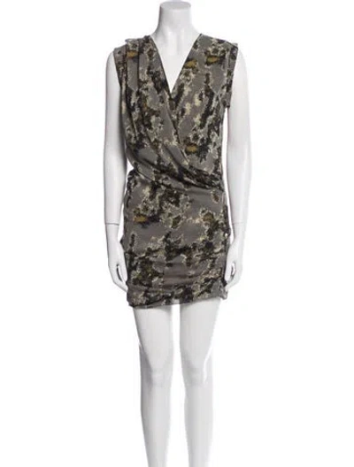 Pre-owned Iro Silk Mini Dress In Green