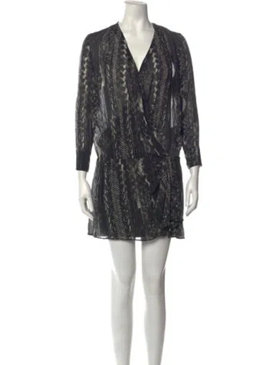 Pre-owned Iro Silk Mini Dress In Grey