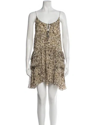 Pre-owned Iro Silk Mini Dress In Neutral